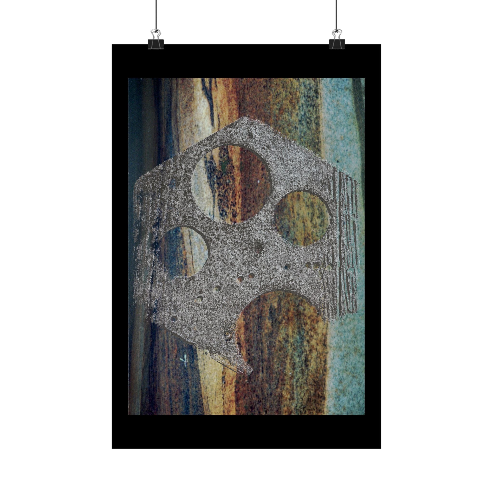 Abstract Rusted Gear Art Matte Vertical Poster | Industrial Grunge Wall Decor