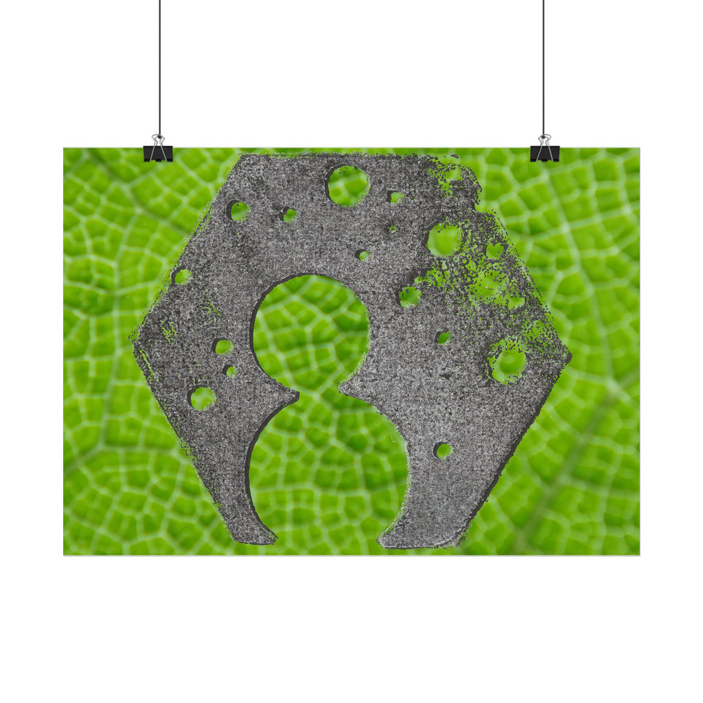 Bladstructuur nummer 8 poster horizontaal, groene botanische muurdecoratie 