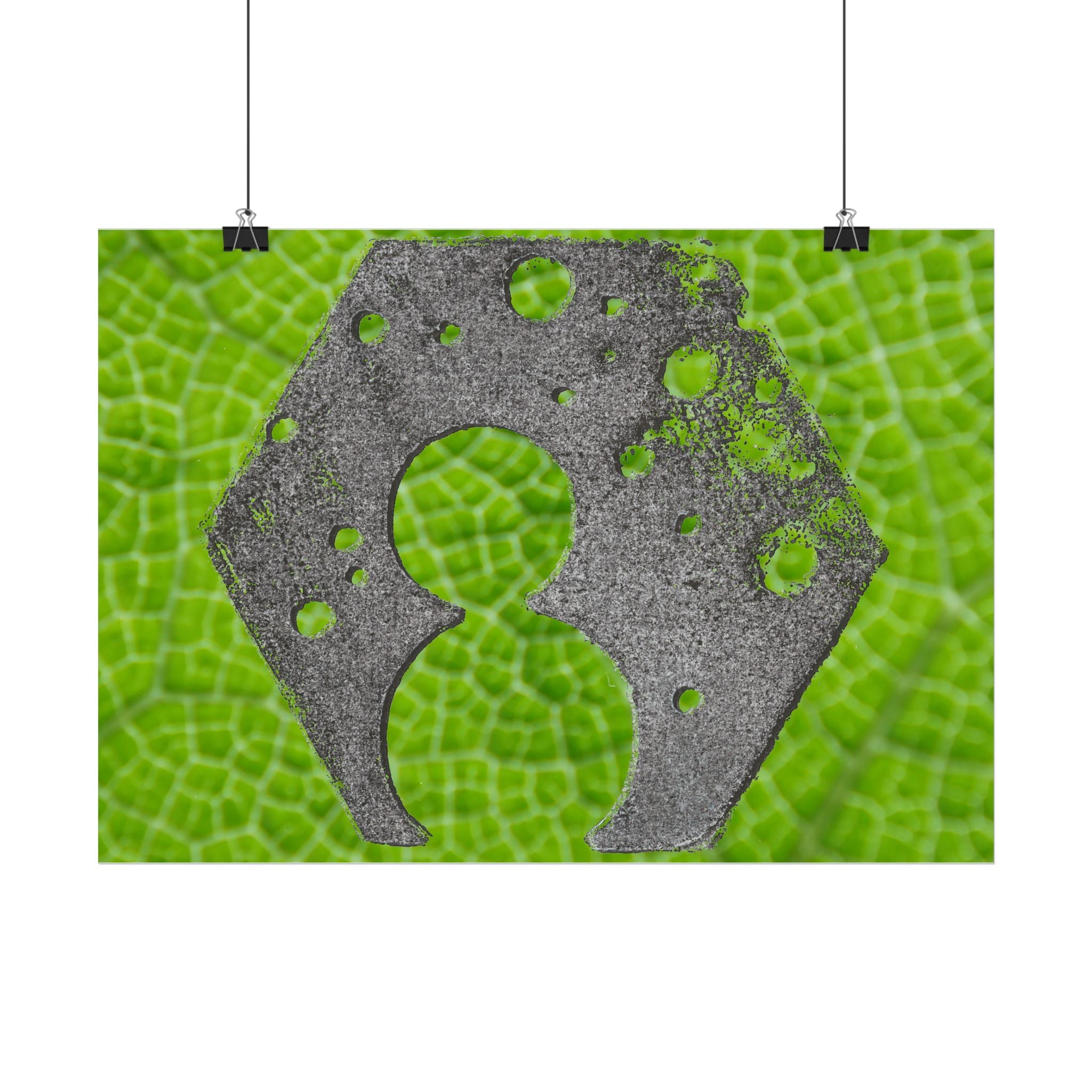 Bladstructuur nummer 8 poster horizontaal, groene botanische muurdecoratie 