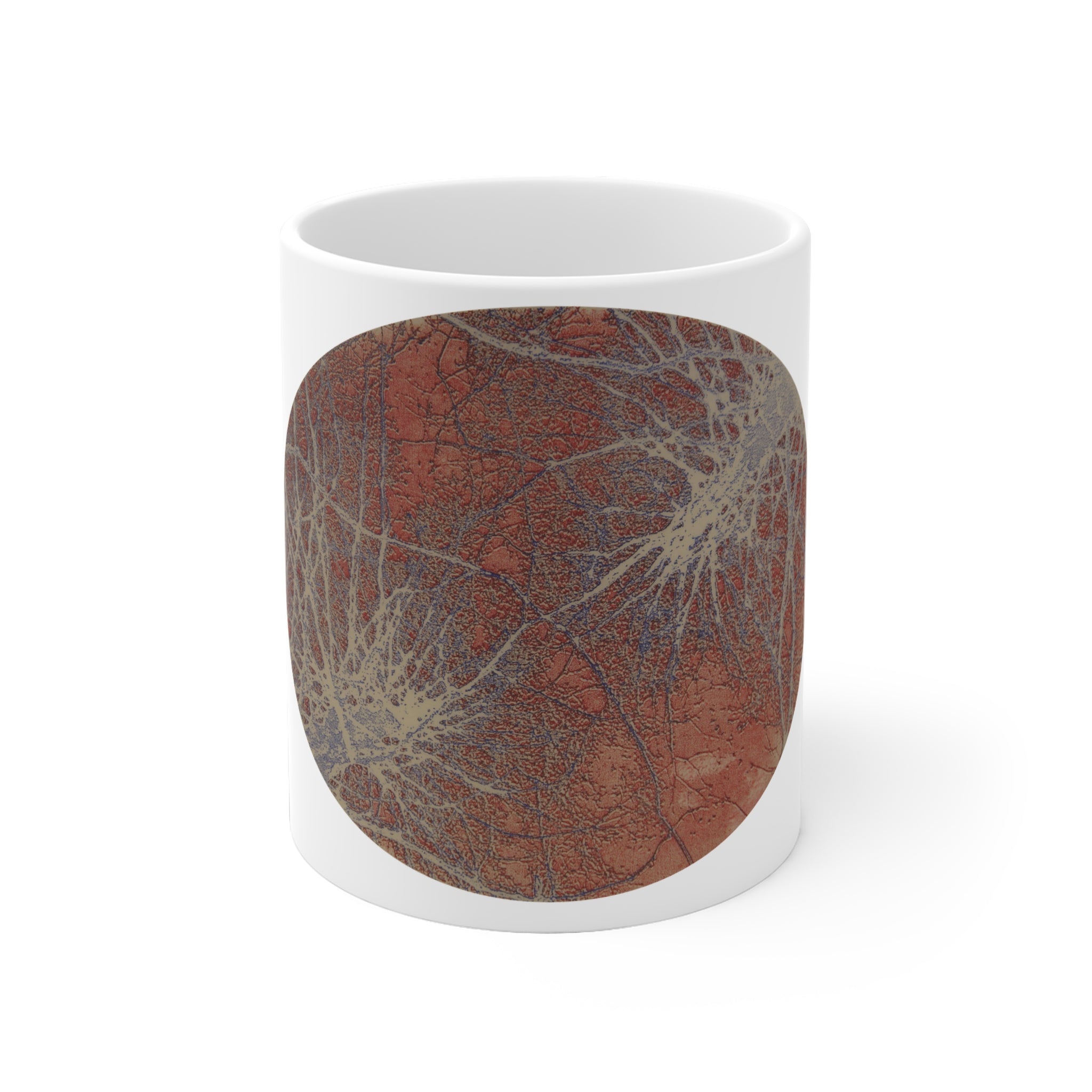 Botanical Veins Ceramic Mug — Rustic Leaf Vein Coffee Cup - no 49