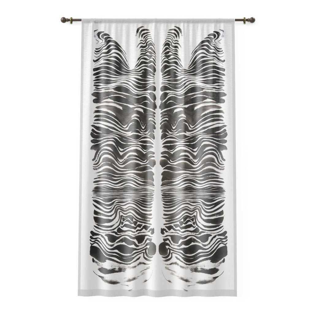 Black & White Abstract Zebra Sheer Curtain