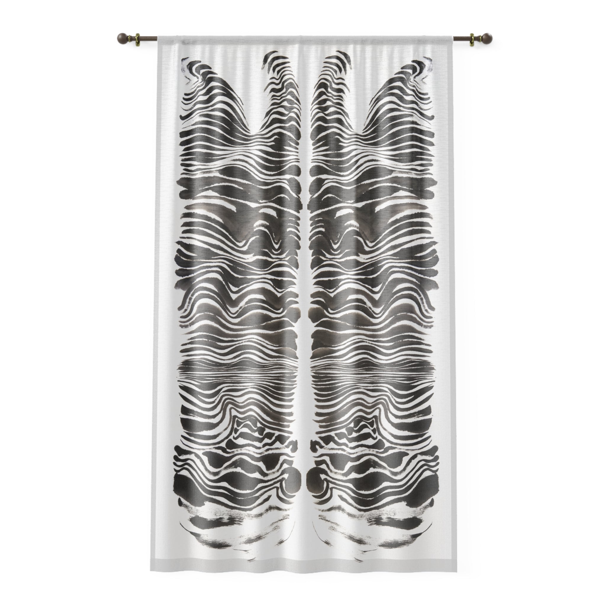 Black & White Abstract Zebra Sheer Curtain