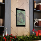Abstract Geometric Hexagon Art Matte Vertical Poster | Green Textured Circles