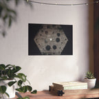 Abstract Hexagon Poster — Minimal Black & Gray Matte Horizontal Wall Art