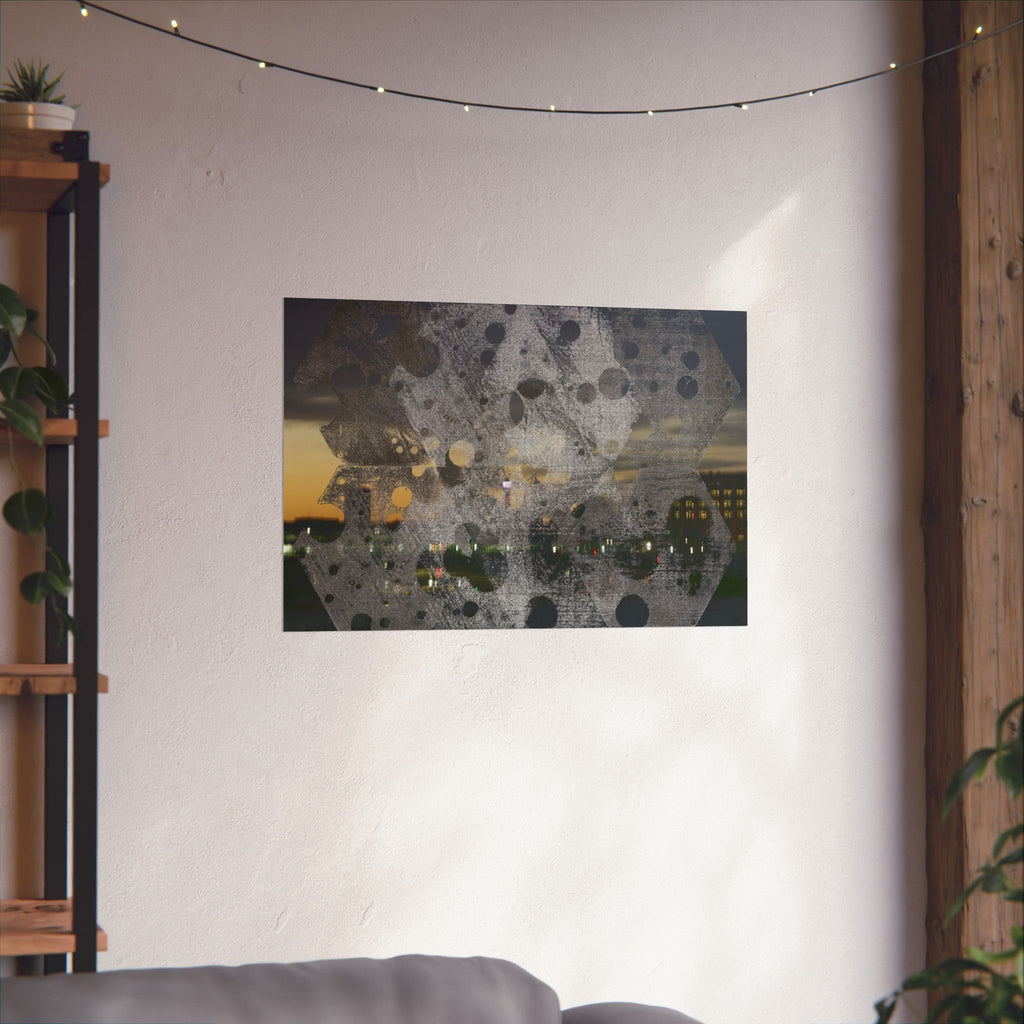 Abstract Urban Nightscape Poster — Matte Horizontal Art Print