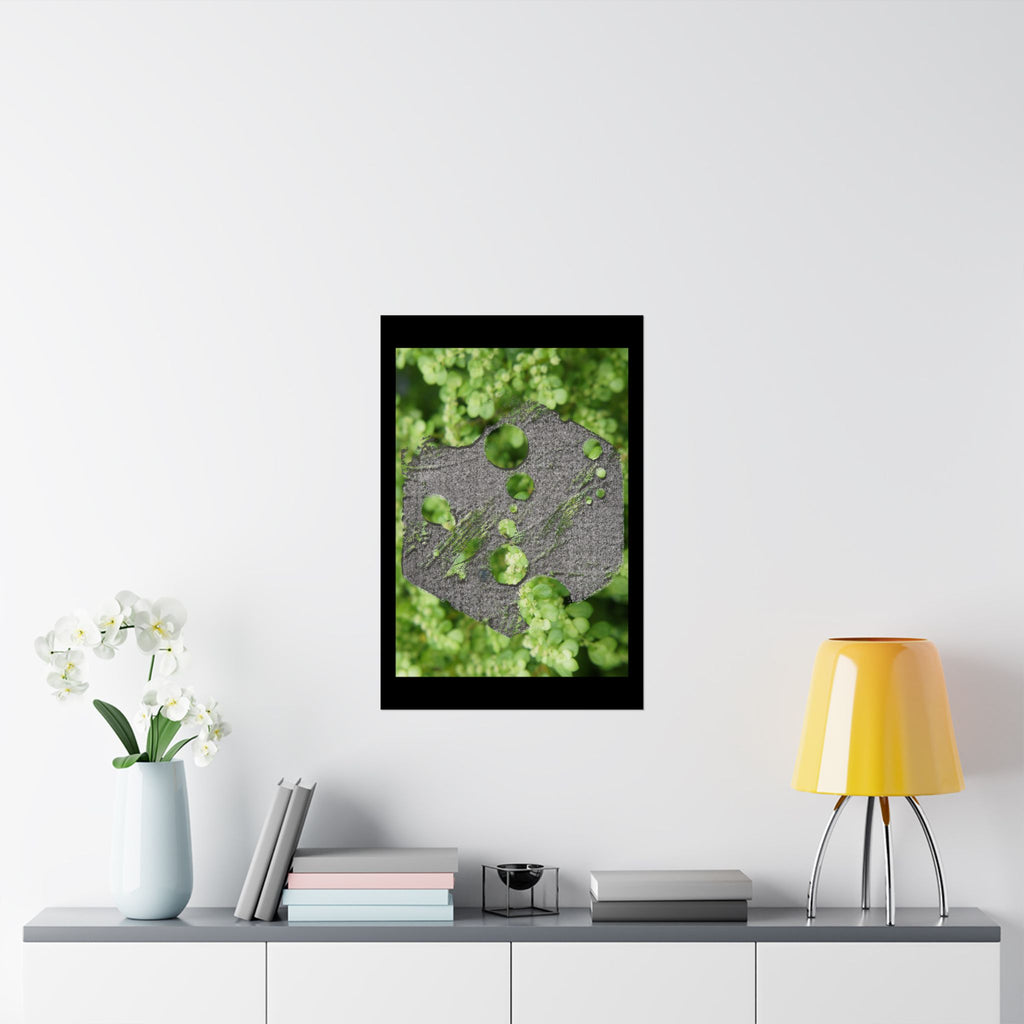Abstract Moss Heart Matte Poster — Botanical Green Wall Art