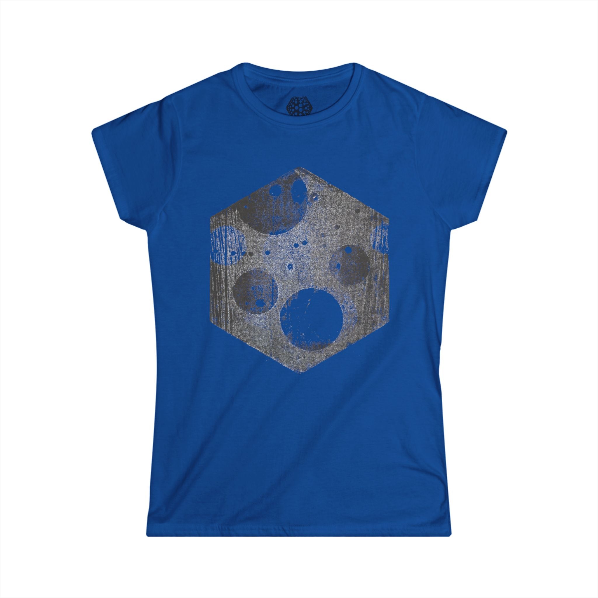 Hexagon Moonlight dames T-shirt — Geometrisch hemels grafisch shirt 