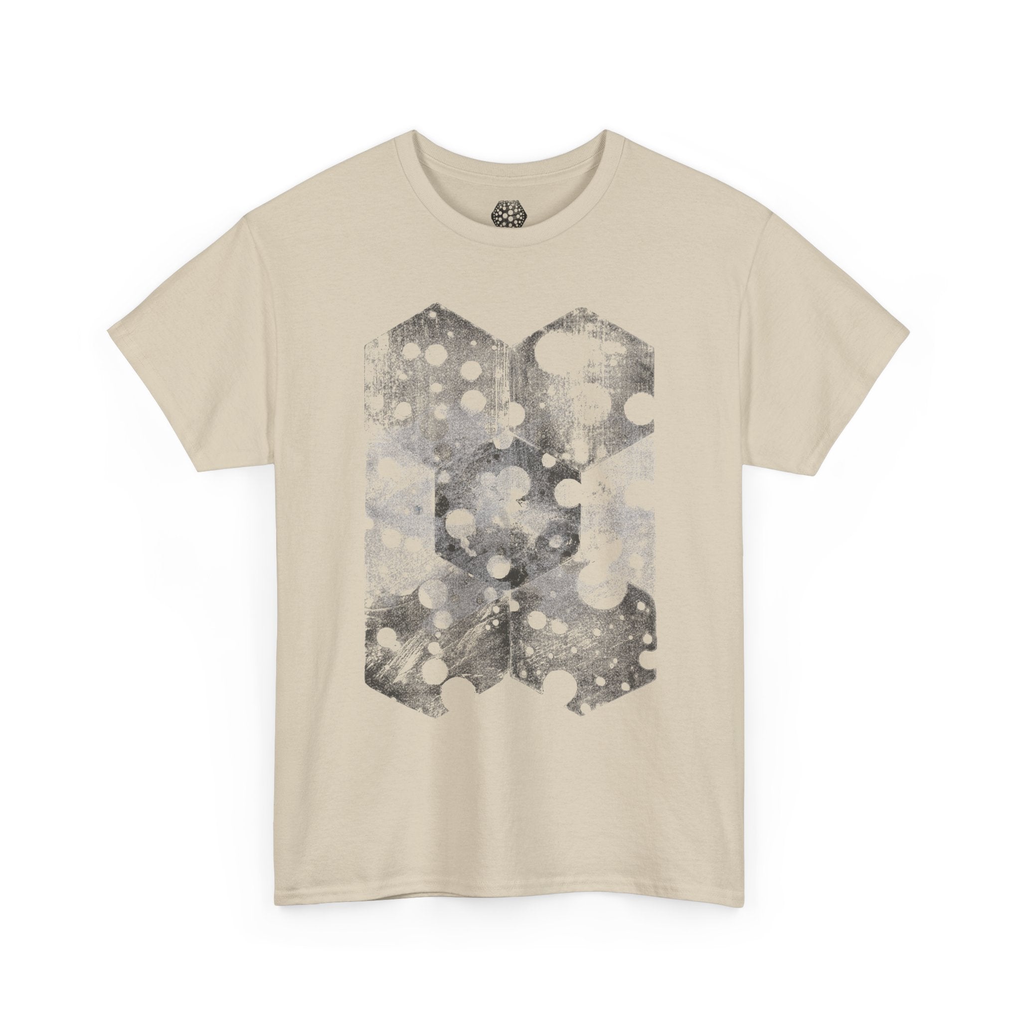 Hex Moon Graphic Tee — Distressed Space Cheese Vintage Astronomy T-Shirt