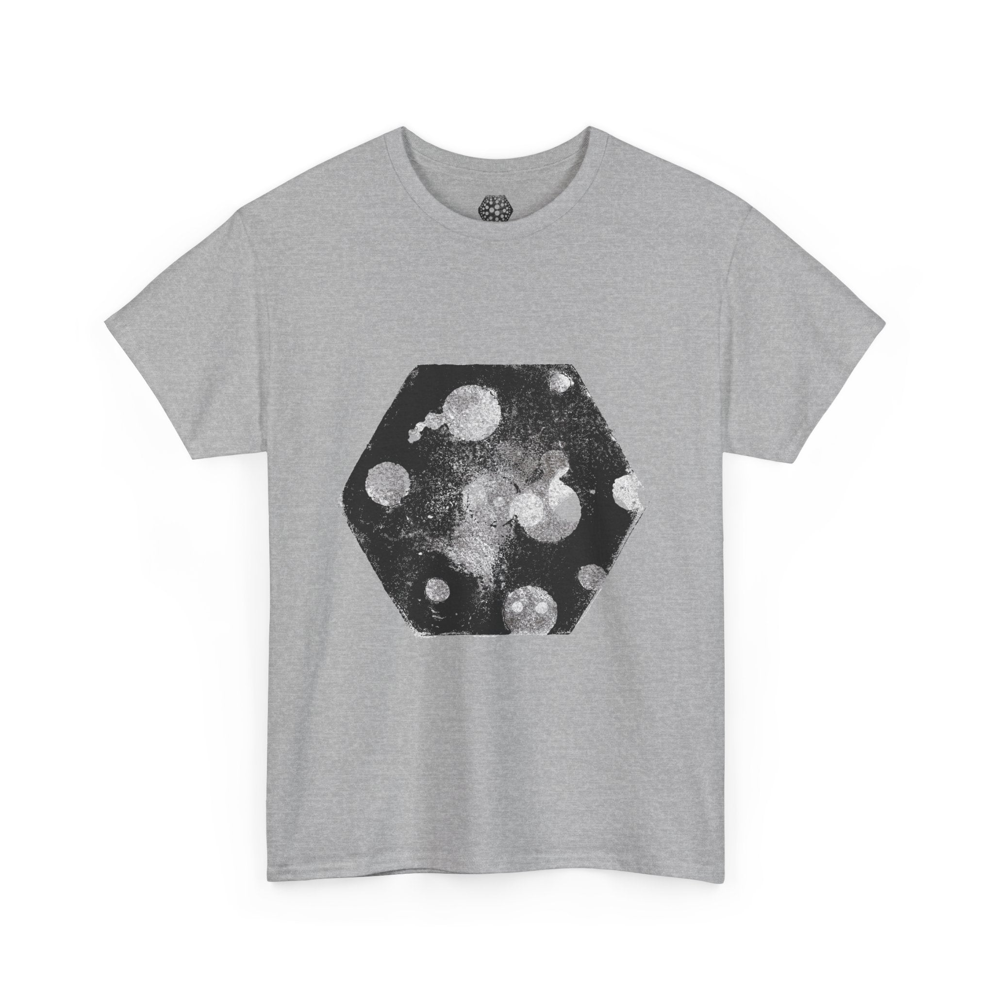 Hex Moon Graphic Tee — Distressed Space Cheese Vintage Astronomy T-Shirt