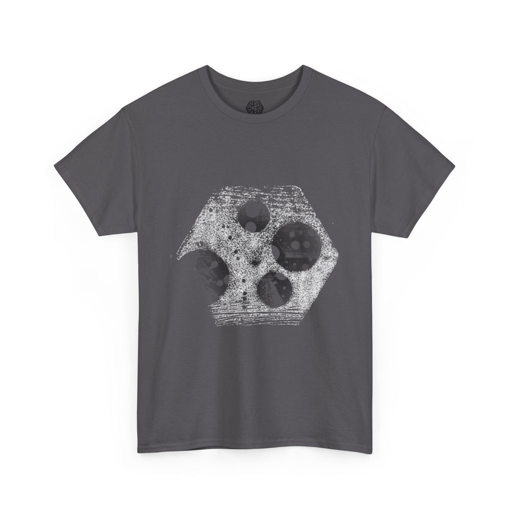Hex Moon Graphic Tee — Distressed Space Cheese Vintage Astronomy T-Shirt