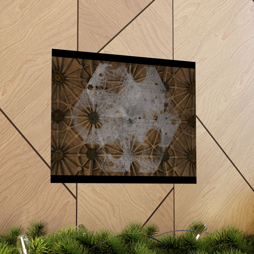 Matte horizontale poster — Kunstprint van een gotisch plafond 