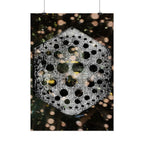 Geometric Hexagon Bubble Art Poster — Abstract Floral Light Vibes