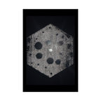 Matte Poster — Abstract Hexagon Moon Art (Minimalist Monochrome Wall Print)