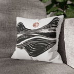 Abstract Zen Brushstroke Pillowcase — Minimalist Black & White Decorative Pillow
