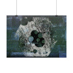 Abstracte blauwe zeshoekige poster — Moderne geometrische muurdecoratie 