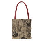 Vintage Hexagon Pattern Tote Bag – Sepia Geometric All-Over Print