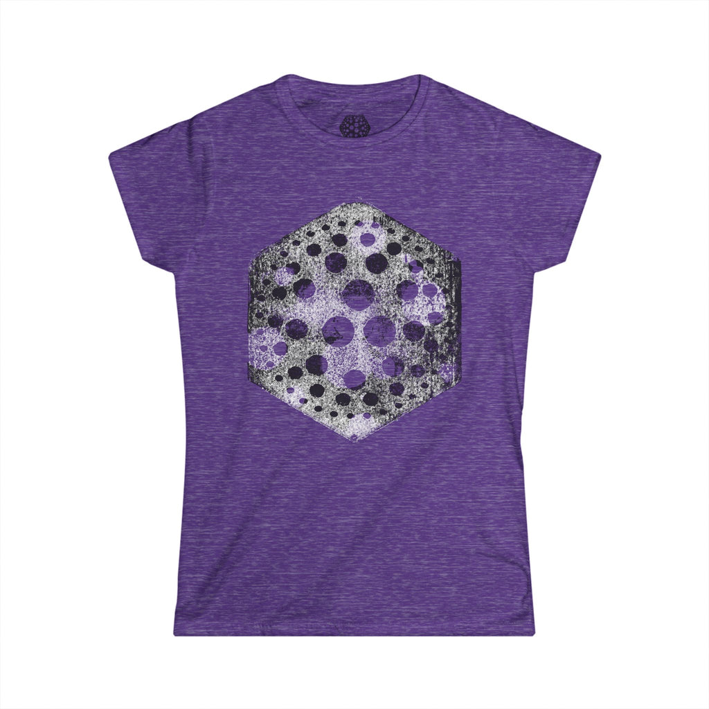 Women's Hexagon Cheese Graphic Tee — Vintage Distressed Dairy Art T-Shirt