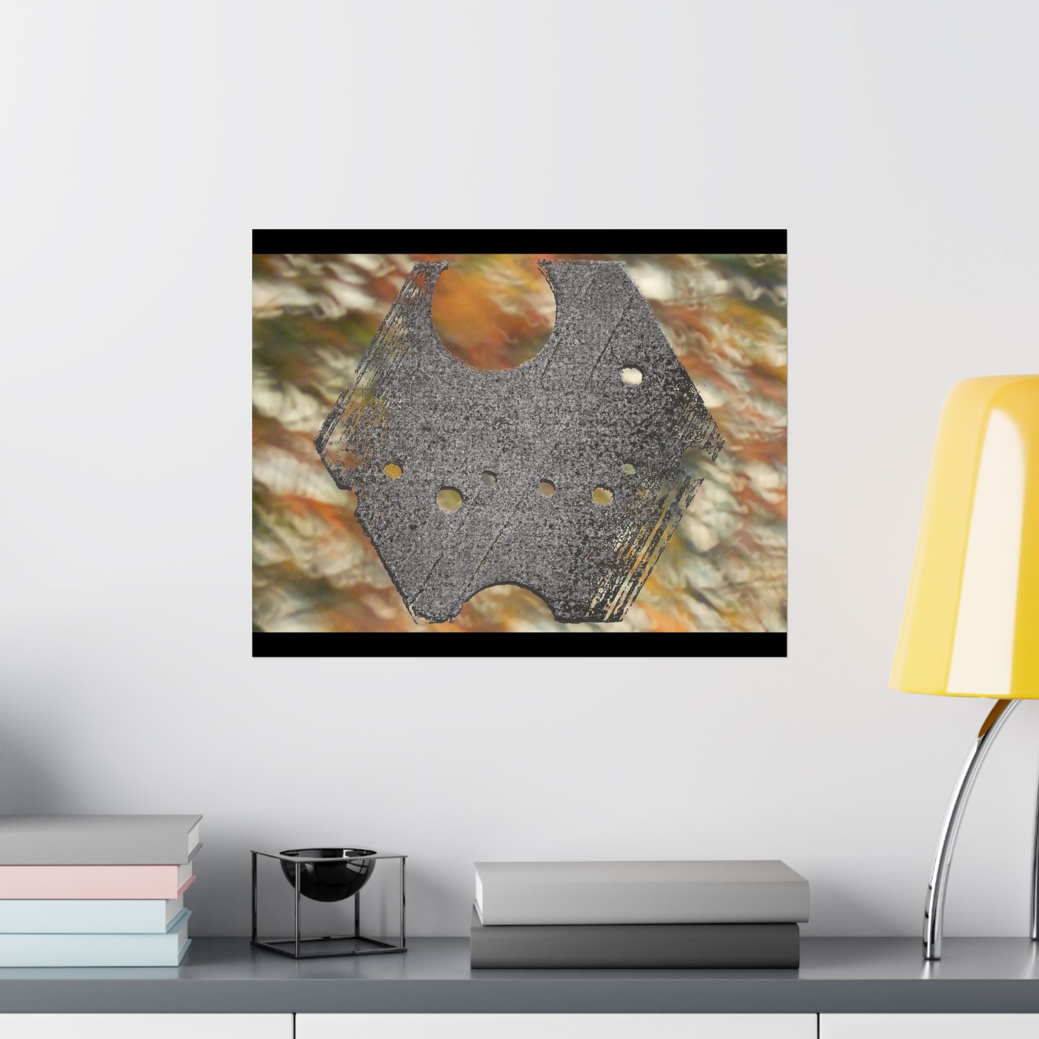 Abstract Geometric Texture Matte Horizontal Poster | Industrial Moon Art
