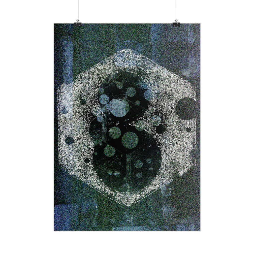 Abstracte zeshoekige melkwegposter — Verticale moderne muurdecoratie 