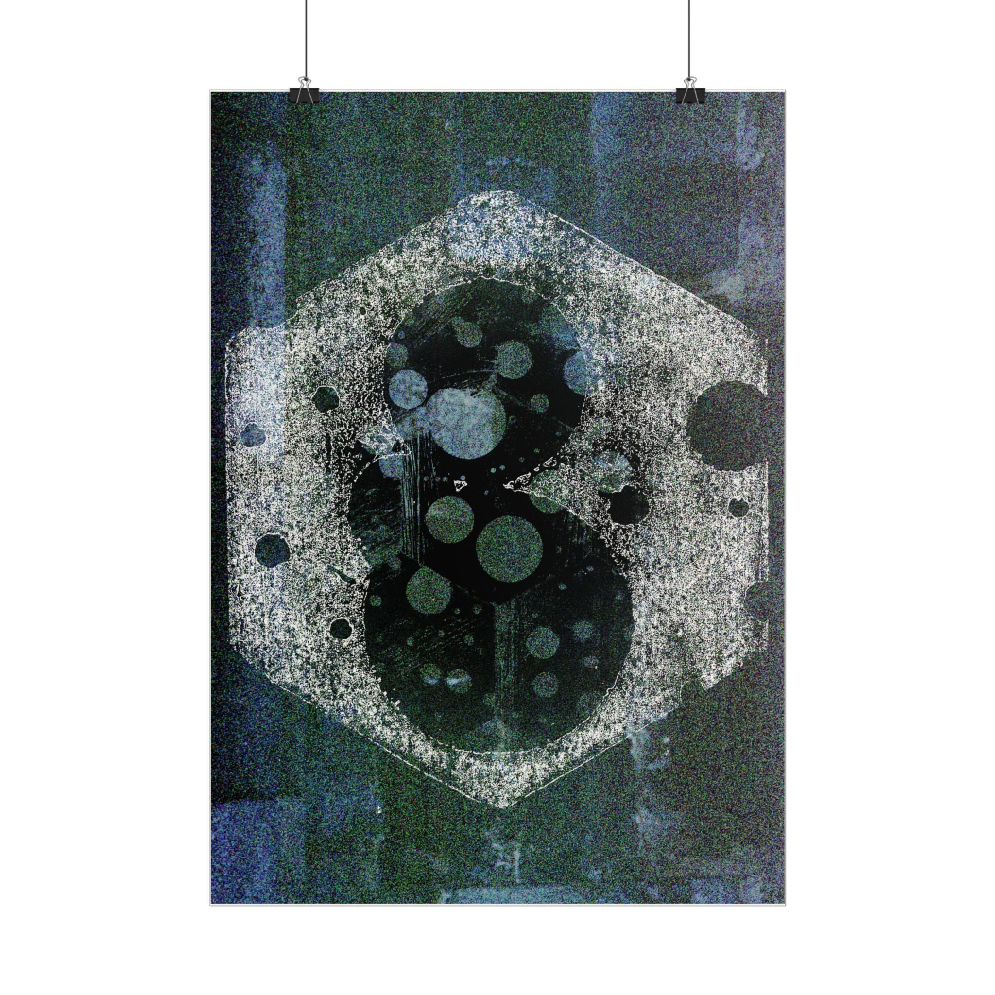 Abstracte zeshoekige melkwegposter — Verticale moderne muurdecoratie 