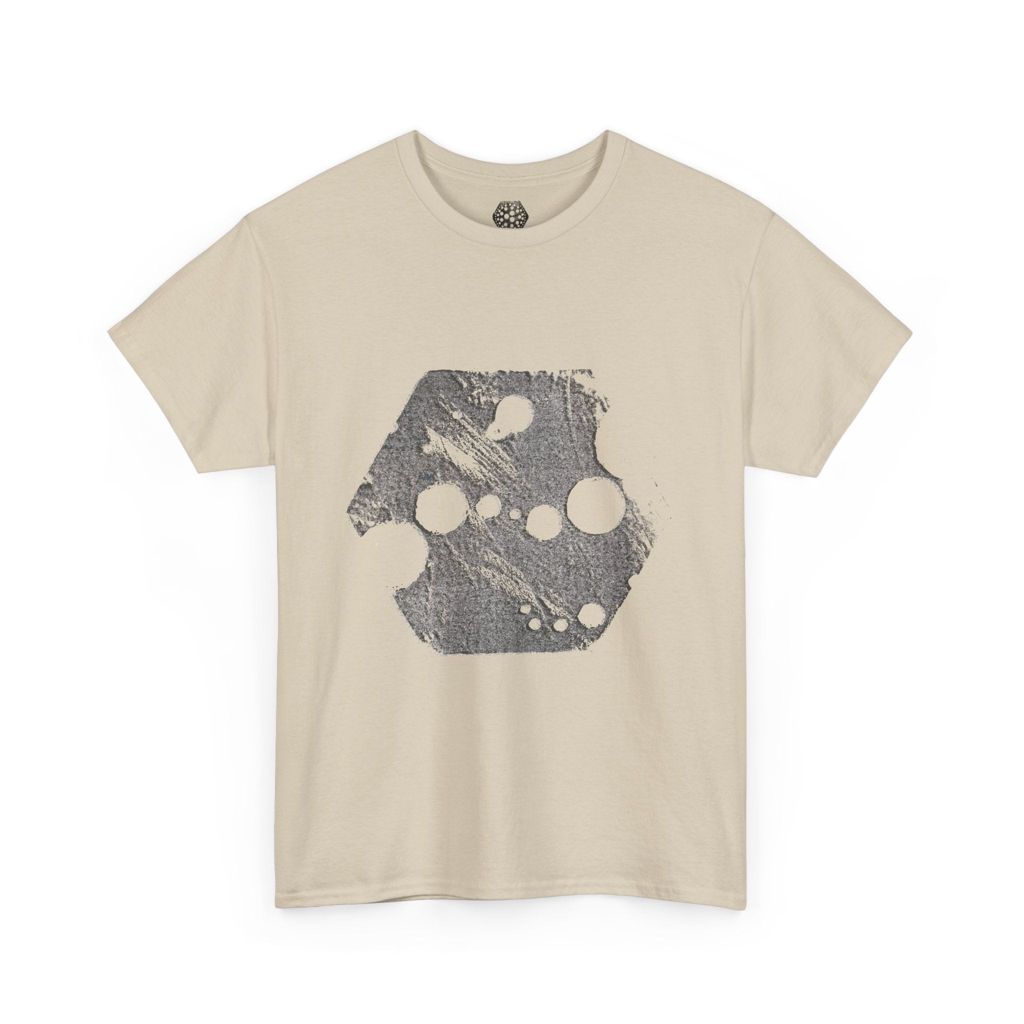 Hexagon Circles Graphic Tee — Digital Manual Print Art