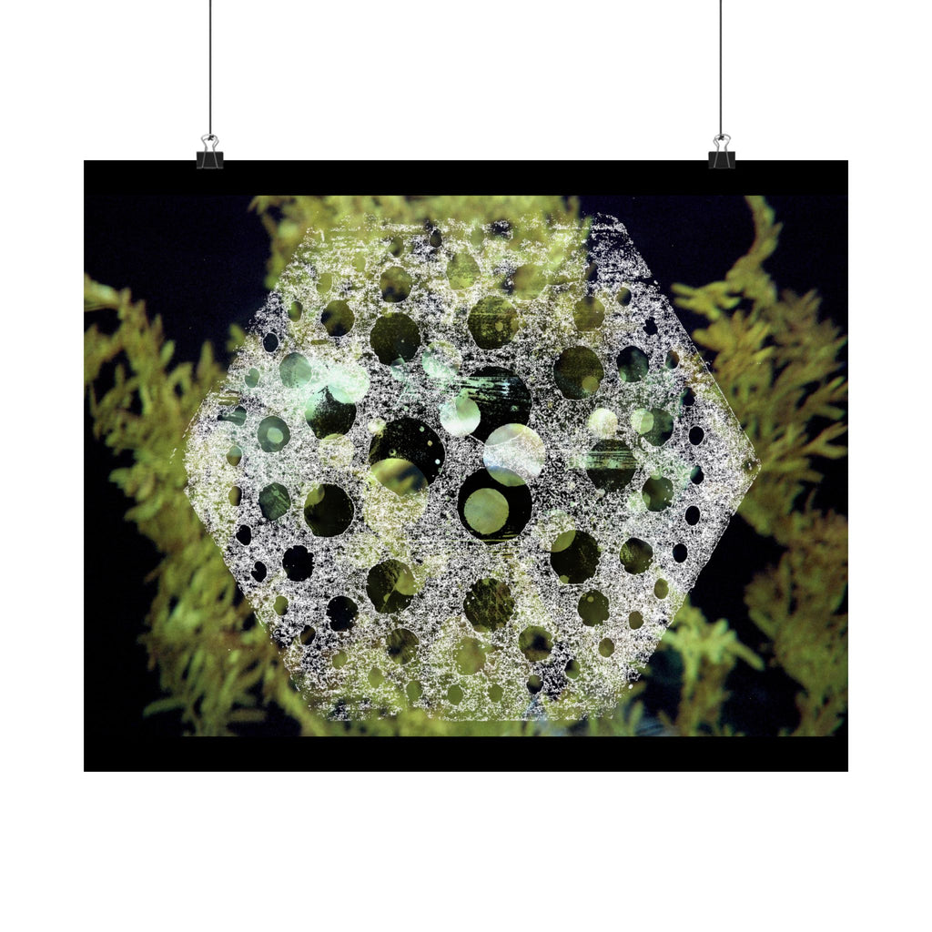 Abstract Green Bubble Art Poster — Matte Horizontal Wall Print