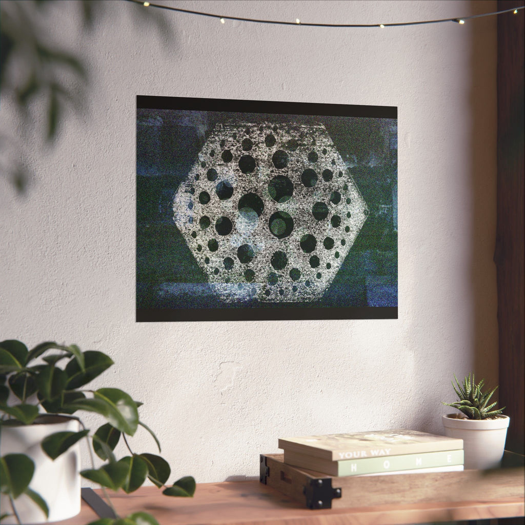 Abstract Geometric Hexagon Poster — Matte Horizontal Wall Art