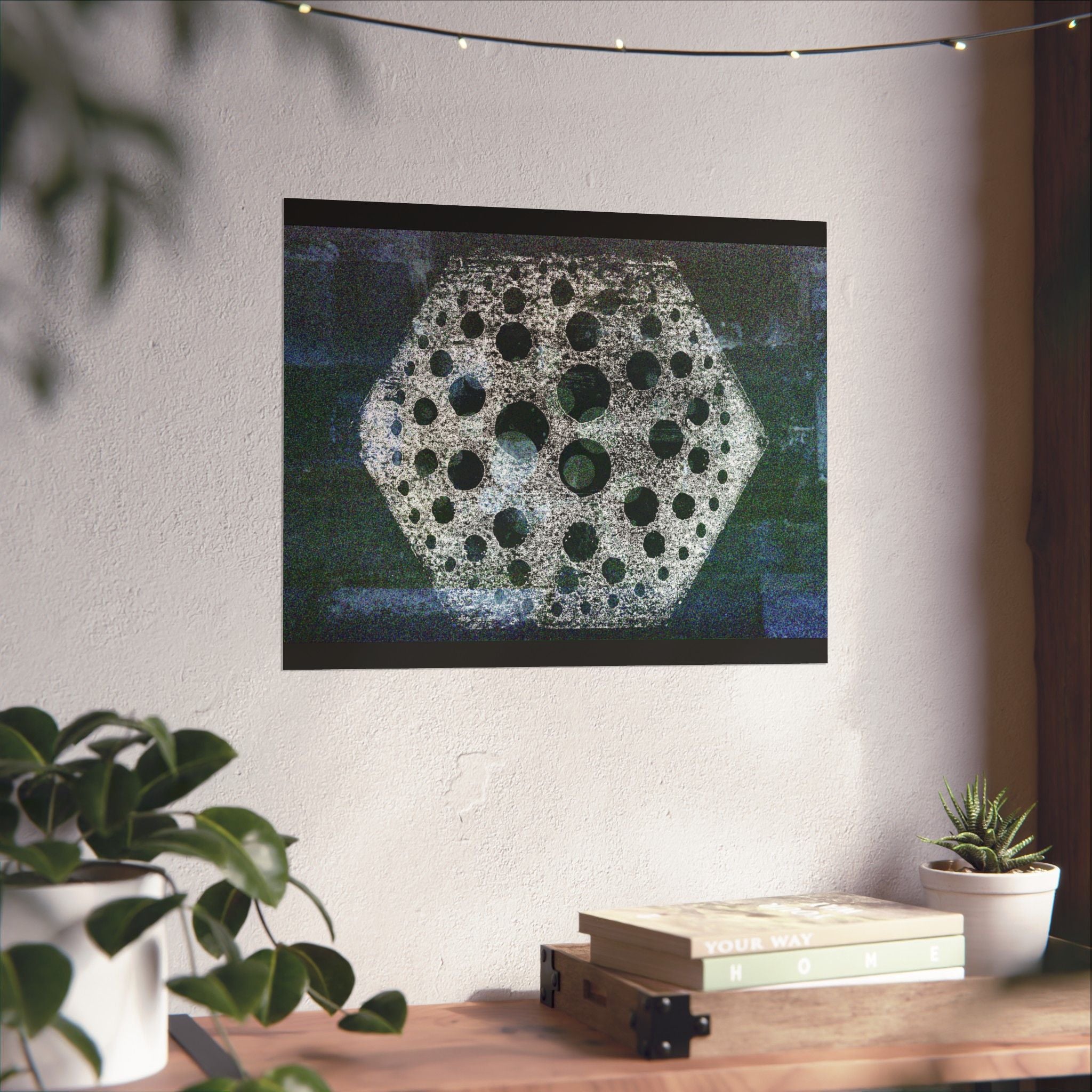 Abstract Geometric Hexagon Poster — Matte Horizontal Wall Art