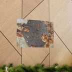 Abstracte poster met roesttextuur en matte afwerking — Industriële wanddecoratie (horizontaal) 