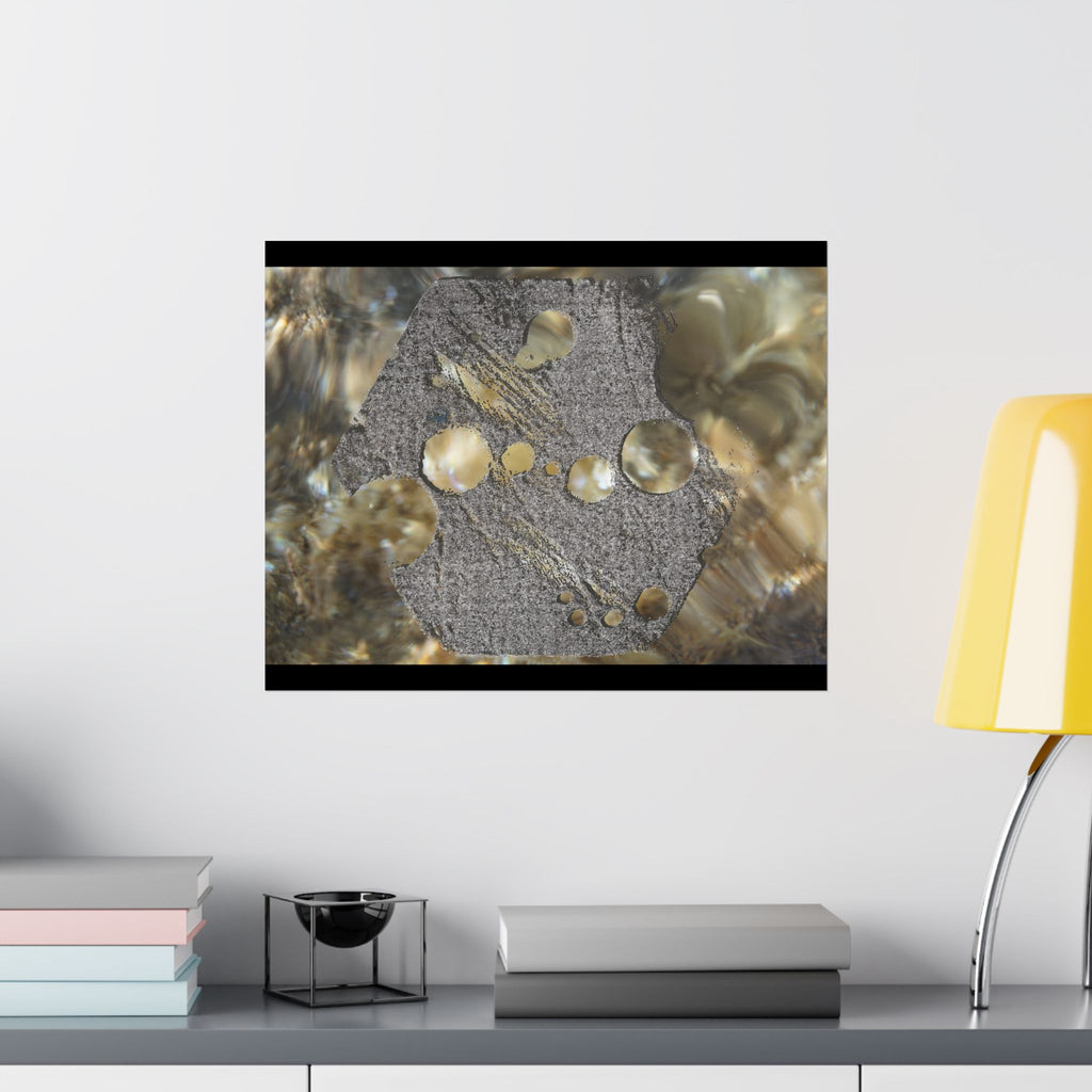 Matte horizontale poster — Abstracte muurdecoratie met water- en steentextuur 