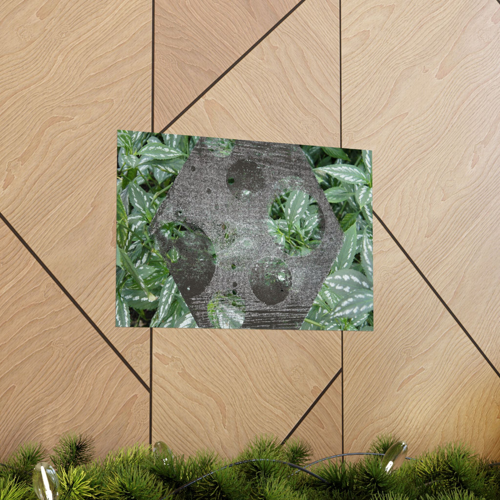 Botanical Hexagon Print Poster — Green Leaf Matte Horizontal Wall Art