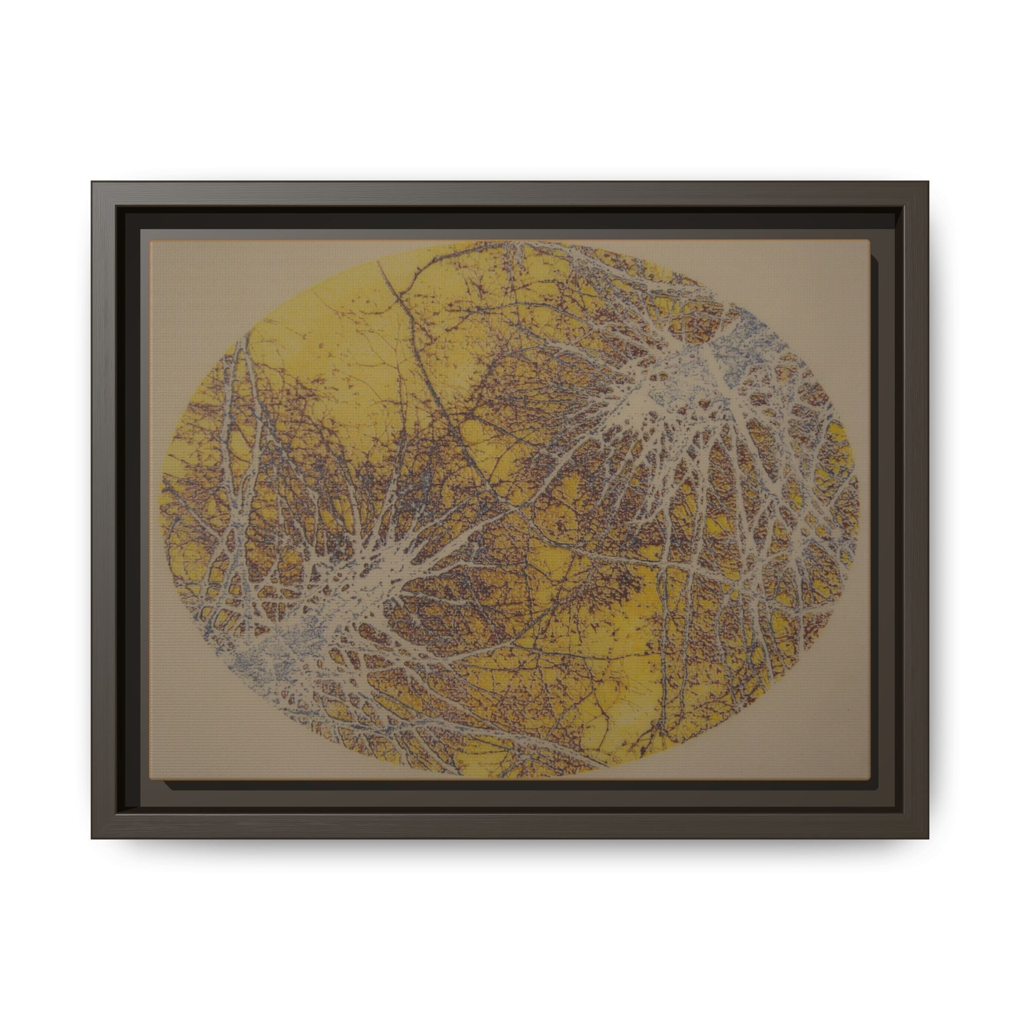 Abstract Golden Moon Canvas Framed Wall Art - no 37