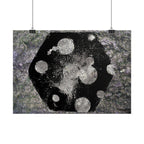 Abstracte melkwegposter — Zwart-zilveren kosmische kunst (horizontaal) 