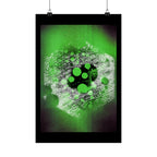 Abstracte groene nevel matte poster — Moderne geometrische muurdecoratie 
