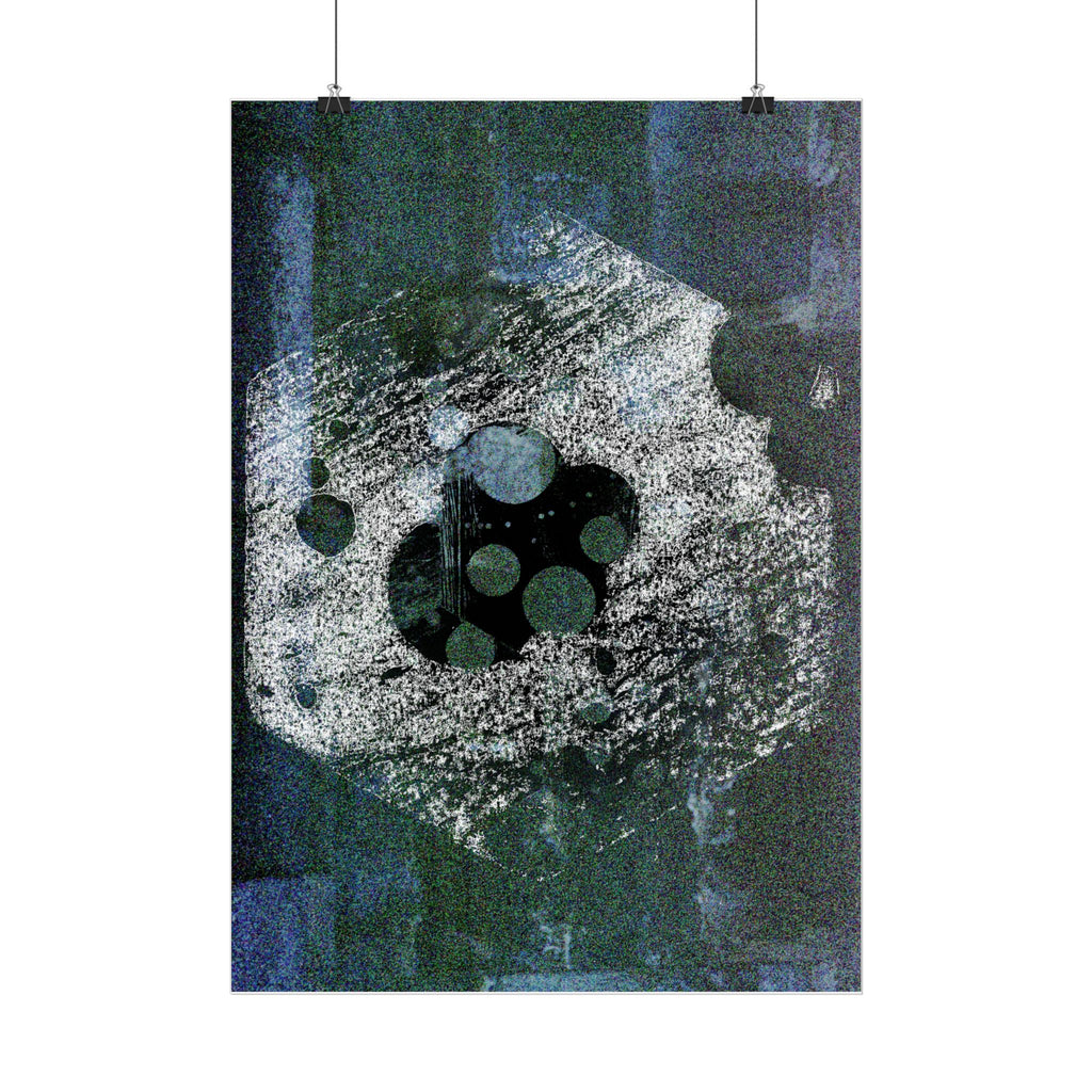 Abstracte poster met maansteenmotief in matte afwerking — Verticale moderne kunstprint 