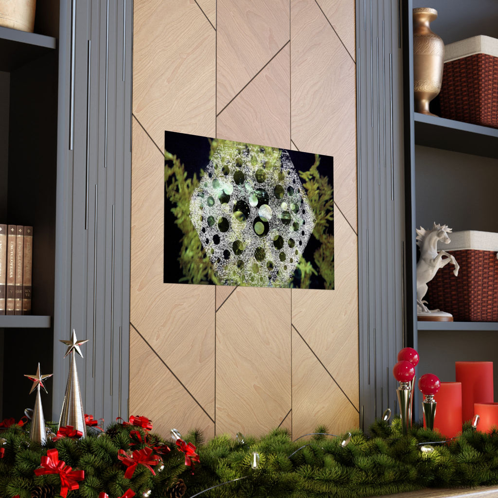 Abstract Green Bubble Art Poster — Matte Horizontal Wall Print