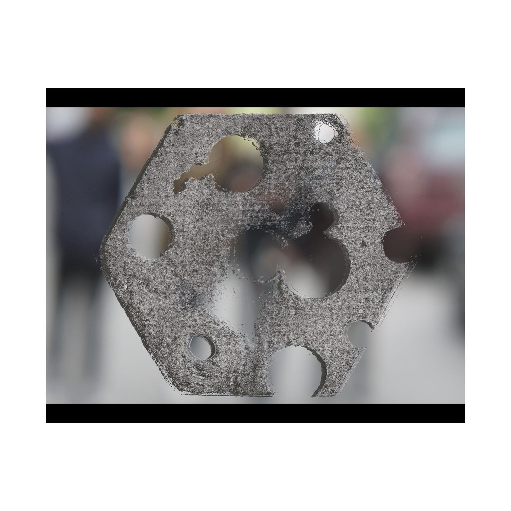 Abstracte industriële metalen textuur matte horizontale poster 