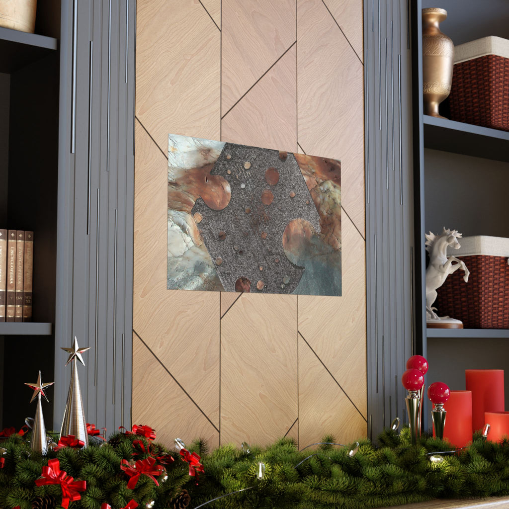 Abstracte poster met geologische textuur — Matte horizontale kunstprint 