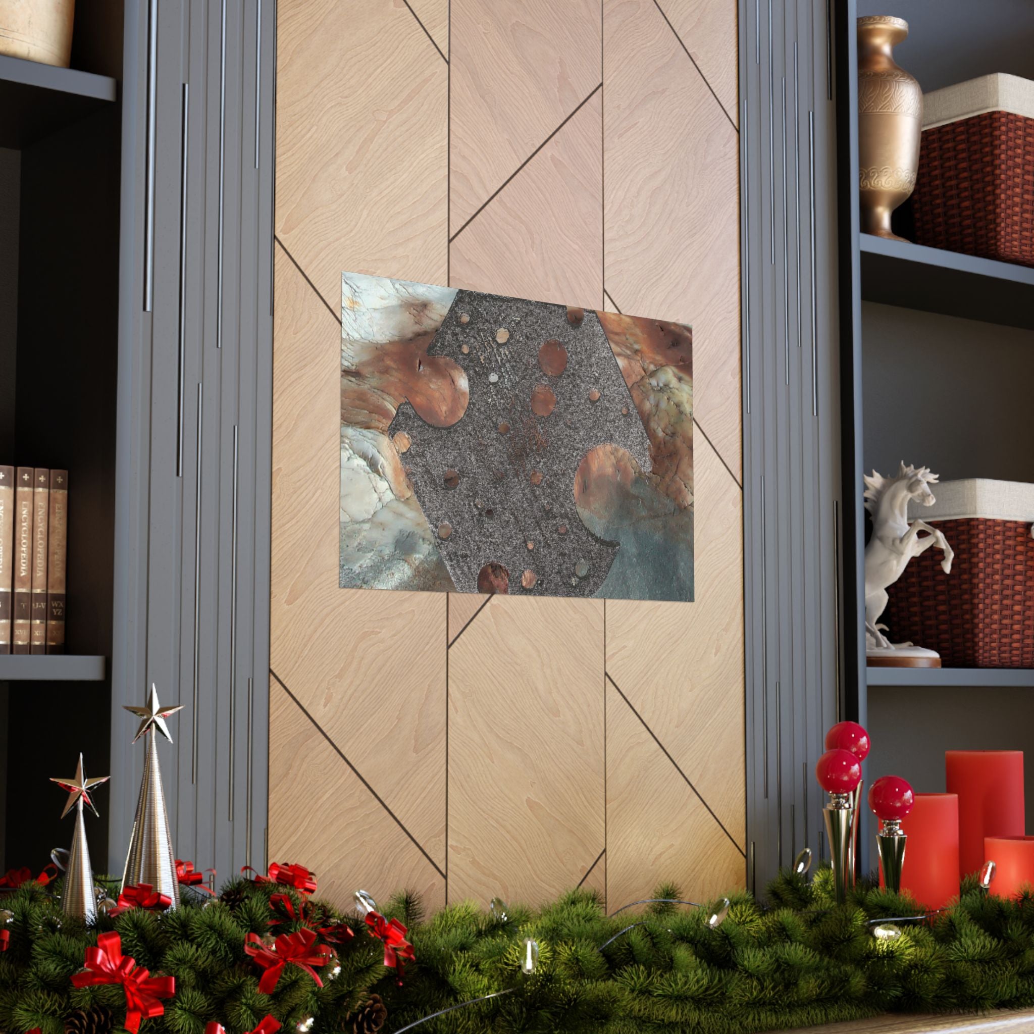 Abstracte poster met geologische textuur — Matte horizontale kunstprint 
