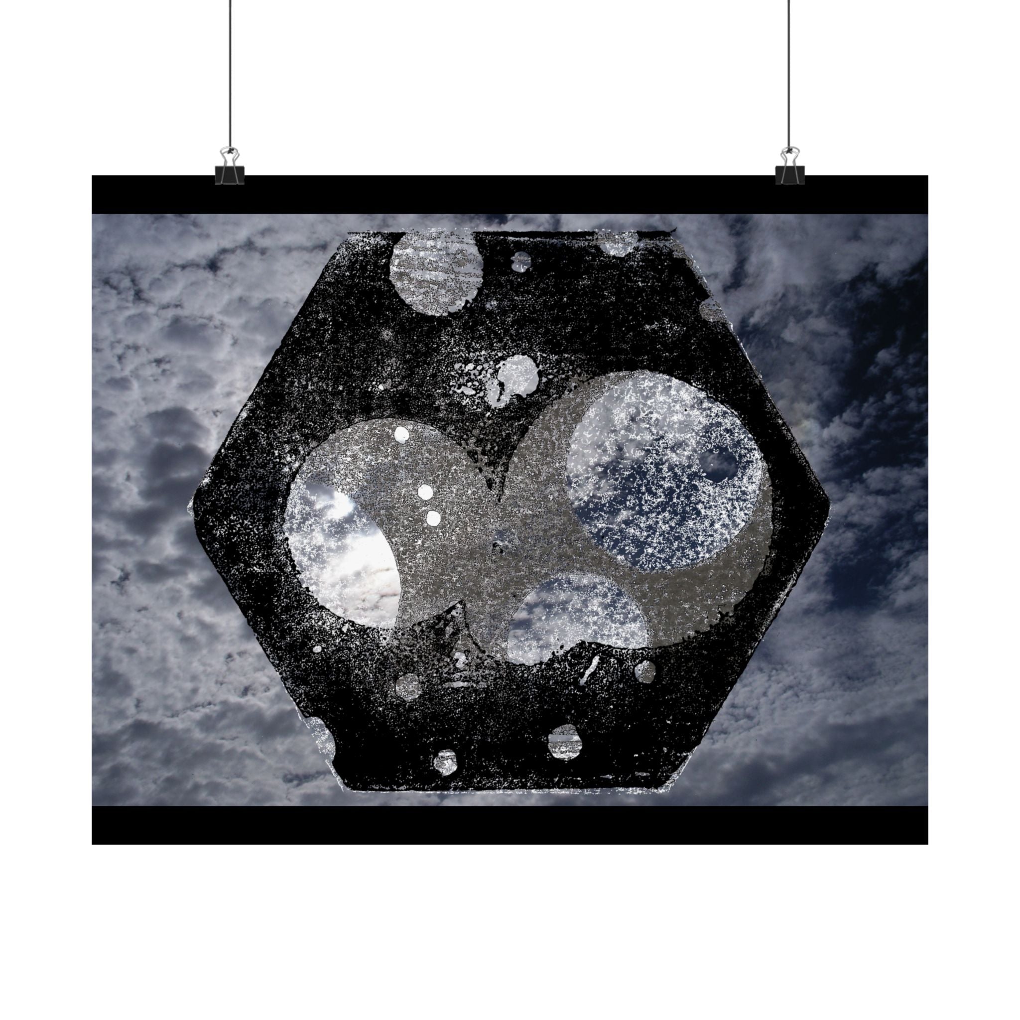 Abstract Celestial Hex Matte Poster — Moody Space Wall Art