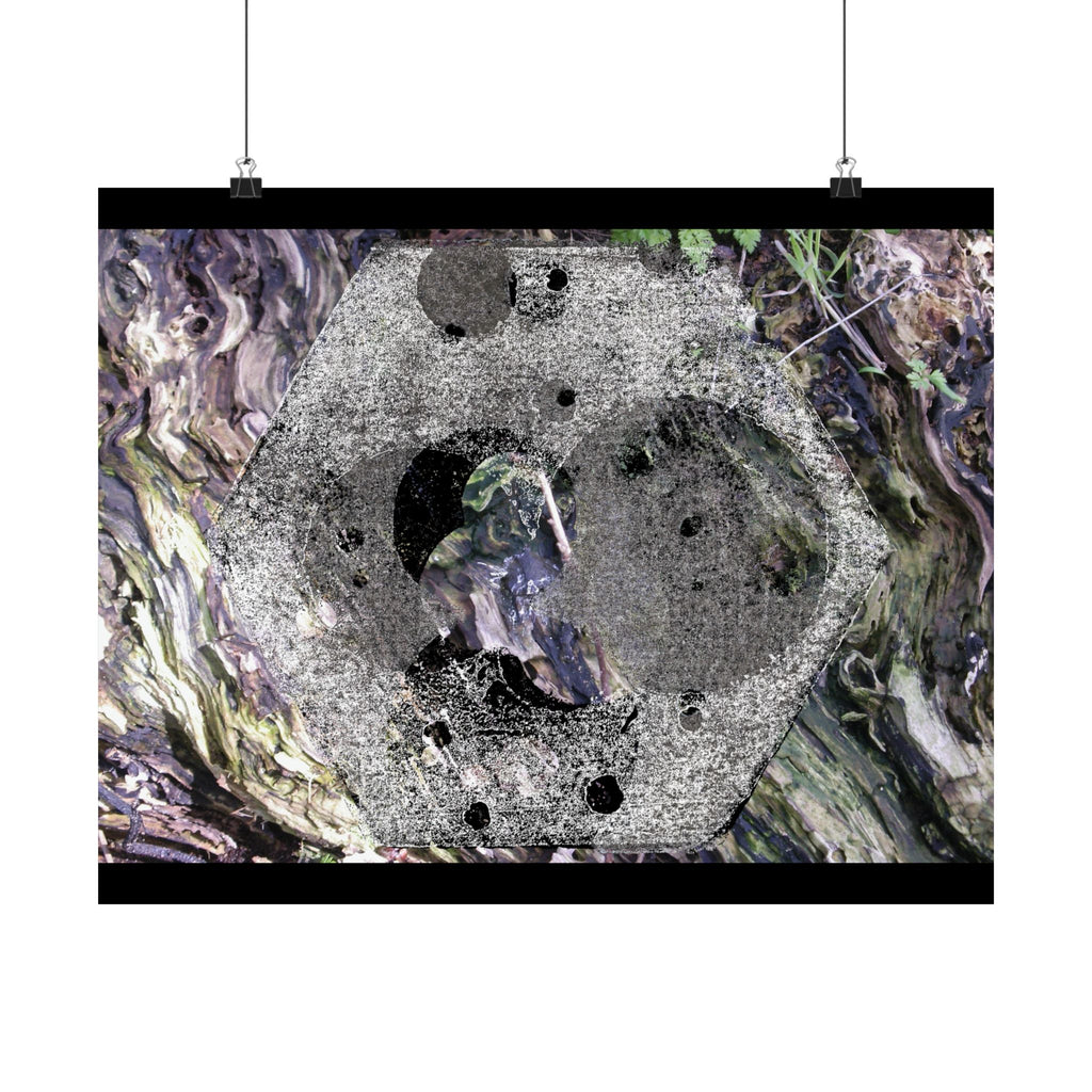 Abstract Cosmic Marble Matte Horizontal Poster — Surreal Lunar Texture Wall Art