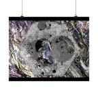 Abstract Cosmic Marble Matte Horizontal Poster — Surreal Lunar Texture Wall Art