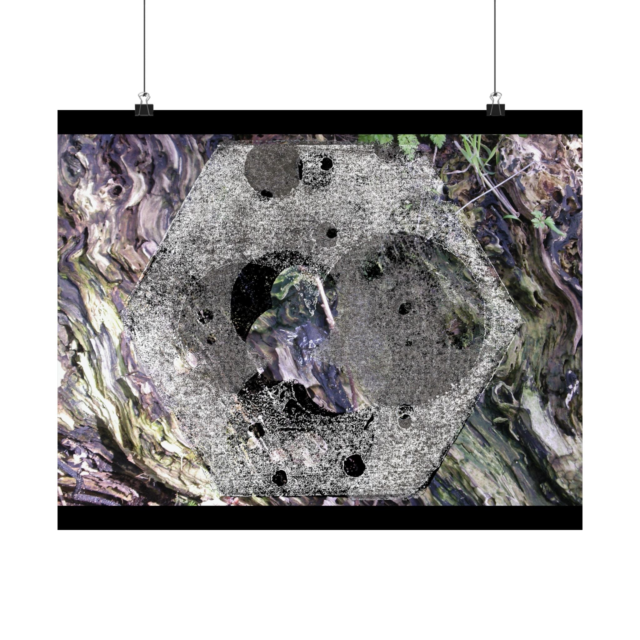 Abstract Cosmic Marble Matte Horizontal Poster — Surreal Lunar Texture Wall Art