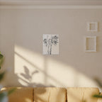 Bamboe-inktschilderij, matte canvasprint — Minimalistische Aziatische muurdecoratie 