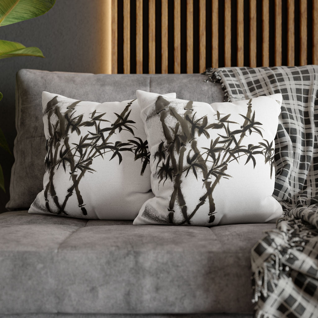 Bamboo Ink Sumi-E Decorative Pillowcase