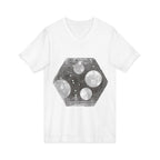 Hex Moon Graphic Tee Design Hex13 — Distressed Space Cheese Vintage Astronomy V-Neck T-Shirt