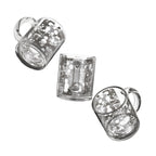 10oz Glass Mug — Black & White Abstract Hex Bubble Pattern