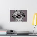 Abstract Hexagon Art Poster — Textured Geometric Matte Horizontal Print