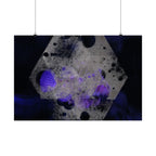 Abstracte zeshoekige paarse rook matte poster 