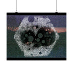 Abstract Celestial Hexagon Matte Poster — Moody Night Sky Art Print